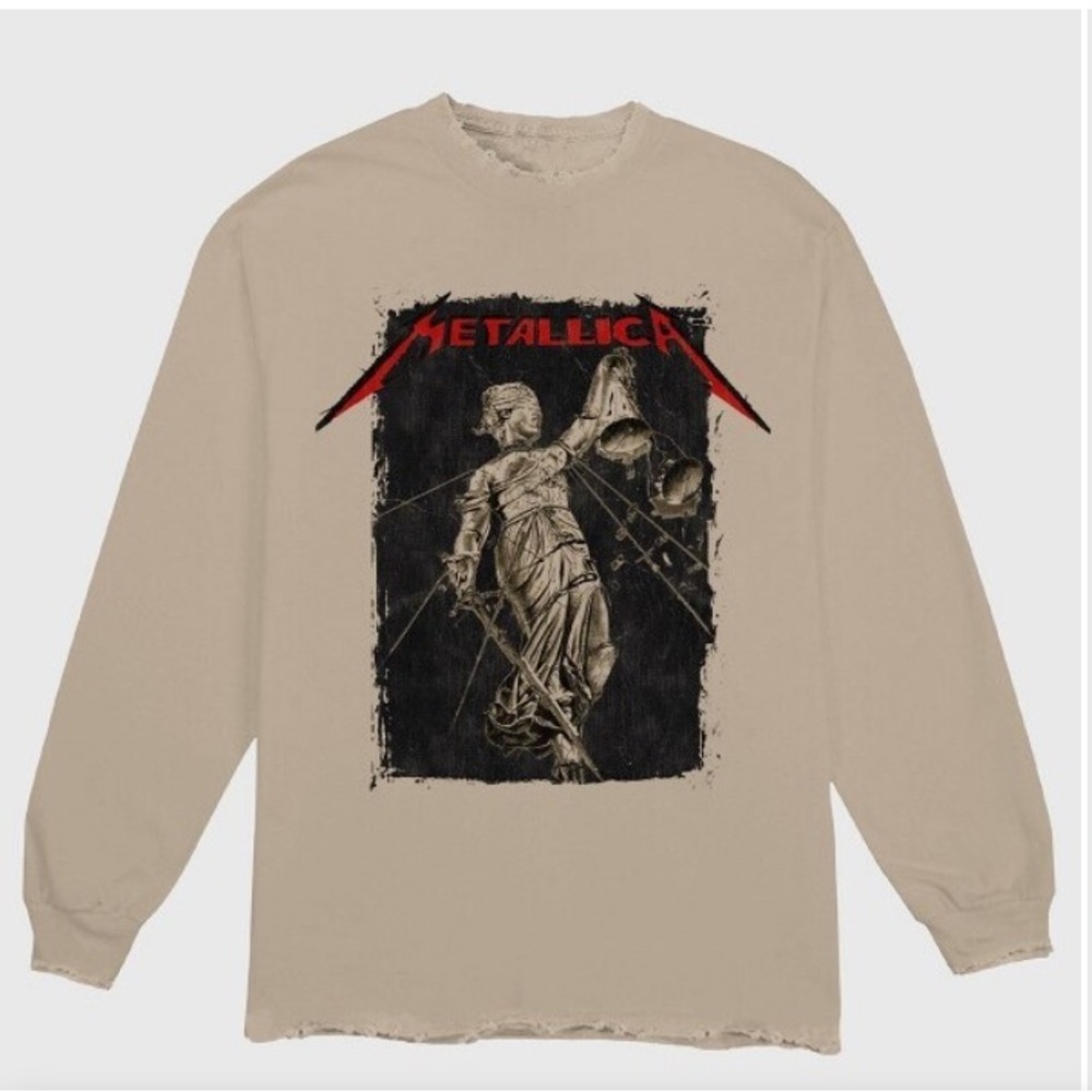 Metallica Beige Long Sleeve Shirt